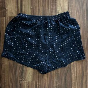 Vtg  100% Silk Boxers boxer Shorts Large Emerald Blue Satin Geo